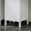 SoBuy BZR122-W Meuble de Salle de Bain avec Panier à Linge – Armoire de Salle de Bain Compacte avec Sac Abattant – Meuble de Rangement Gain de Place en Bois, Blanc, 30 x 90 x 30 cm