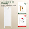 SoBuy BZR122-W Meuble de Salle de Bain avec Panier à Linge – Armoire de Salle de Bain Compacte avec Sac Abattant – Meuble de Rangement Gain de Place en Bois, Blanc, 30 x 90 x 30 cm