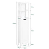 SoBuy BZR123-W Meuble Salle de Bain avec Panier à Linge Colonne Salle de Bain Rangement 145cm Meuble Rangement avec 2 Étagères Ouvertes et Panier à Linge Amovible Colonne Blanche pour Petits Espaces