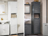 SoBuy BZR124-W Meuble Colonne avec Panier à Linge – Armoire de Salle de Bain Rangement Étroit Étagère de Salle de Bain Petit Meuble WC Placard Blanc 40x170x38 cm