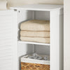 SoBuy BZR124-W Meuble Colonne avec Panier à Linge – Armoire de Salle de Bain Rangement Étroit Étagère de Salle de Bain Petit Meuble WC Placard Blanc 40x170x38 cm
