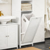 SoBuy BZR124-W Meuble Colonne avec Panier à Linge – Armoire de Salle de Bain Rangement Étroit Étagère de Salle de Bain Petit Meuble WC Placard Blanc 40x170x38 cm
