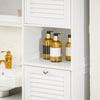 SoBuy BZR124-W Meuble Colonne avec Panier à Linge – Armoire de Salle de Bain Rangement Étroit Étagère de Salle de Bain Petit Meuble WC Placard Blanc 40x170x38 cm