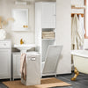 SoBuy BZR124-W Meuble Colonne avec Panier à Linge – Armoire de Salle de Bain Rangement Étroit Étagère de Salle de Bain Petit Meuble WC Placard Blanc 40x170x38 cm