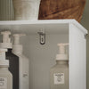 SoBuy BZR127-W Meuble Colonne Salle de Bain Rangement – Étagère Armoire Salle de Bain Haute avec Portes en Bambou, Meuble WC ou Toilette Gain de Place, Blanc-Naturel, 33x165x33cm