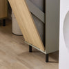 SoBuy BZR132-NG Meuble salle de bain avec panier à linge rabattable Armoire de salle de bain étroite avec pieds en métal & panier à linge amovible – Meuble buanderie en bois, Gris Naturel 31,5x86x30cm