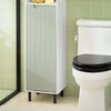 SoBuy BZR137-GR Colonne Salle de Bain étroite avec Sac à Linge Meuble de Salle de Bain Haut avec étagère, Armoire de Rangement Gain de Place pour WC Blanc et Vert 167x31x30cm