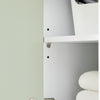 SoBuy BZR137-GR Colonne Salle de Bain étroite avec Sac à Linge Meuble de Salle de Bain Haut avec étagère, Armoire de Rangement Gain de Place pour WC Blanc et Vert 167x31x30cm