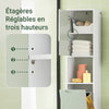 SoBuy BZR137-GR Colonne Salle de Bain étroite avec Sac à Linge Meuble de Salle de Bain Haut avec étagère, Armoire de Rangement Gain de Place pour WC Blanc et Vert 167x31x30cm