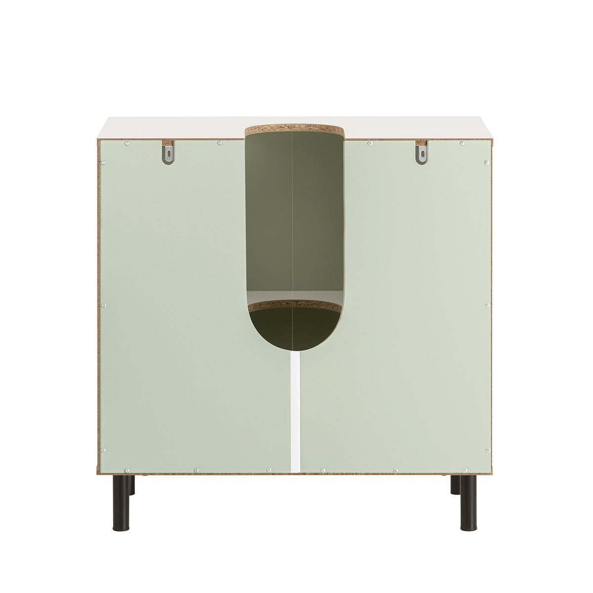 SoBuy BZR139-GR Meuble sous-lavabo 60 × 30 × 60 cm – 2 Portes, Tablette Réglable, Vert et Blanc