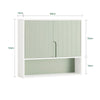SoBuy BZR140-GR Armoire Murale Salle de Bain Vert et Blanc 60 cm avec 2 Portes, Étagères Réglables et Compartiment Ouvert – MDF E1