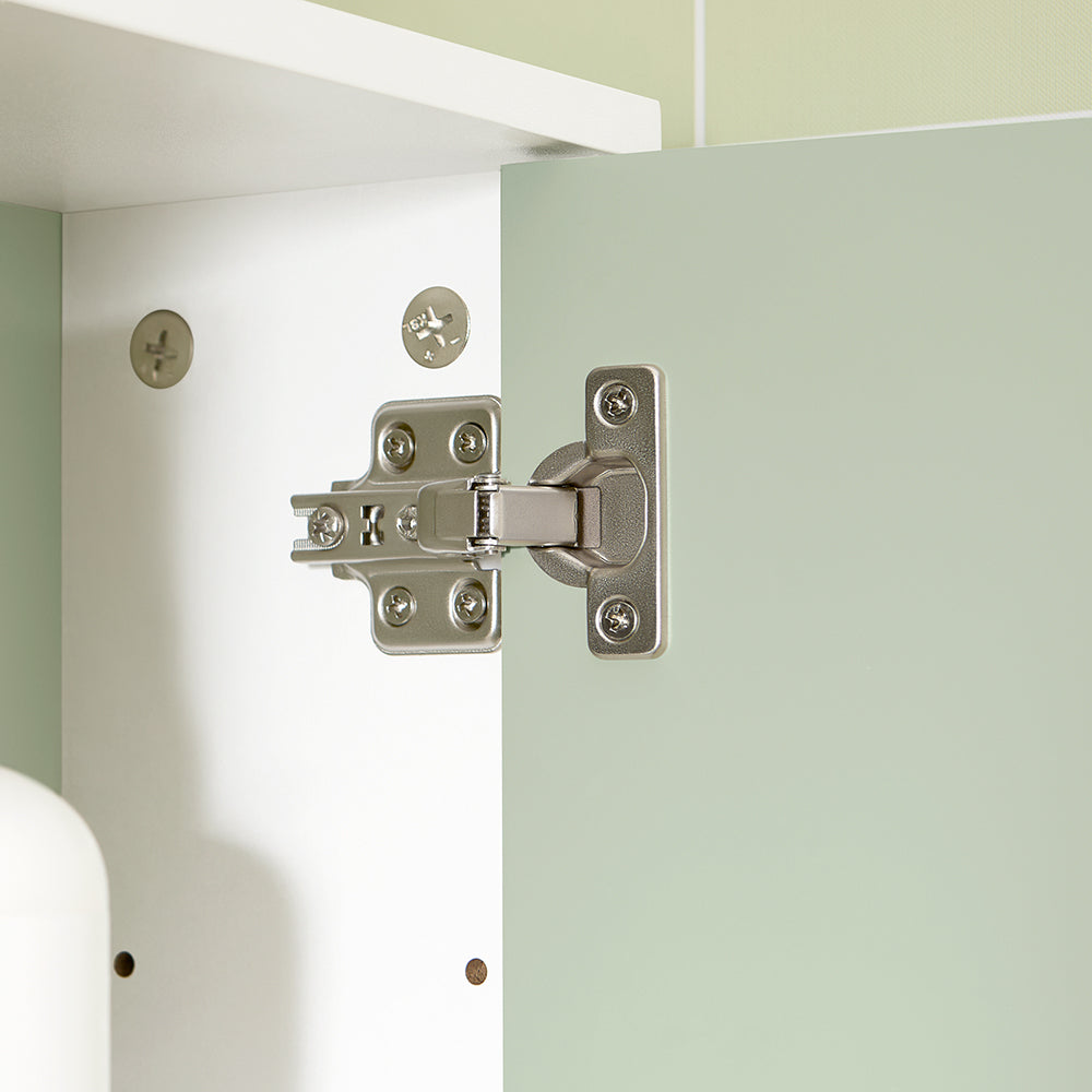 SoBuy BZR140-GR Armoire Murale de Salle de Bain – 60 × 15 × 54 cm, 2 Portes et Niche Ouverte, Vert et Blanc