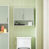 SoBuy BZR140-GR Armoire Murale Salle de Bain Vert et Blanc 60 cm avec 2 Portes, Étagères Réglables et Compartiment Ouvert – MDF E1