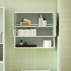 SoBuy BZR140-GR Armoire Murale Salle de Bain Vert et Blanc 60 cm avec 2 Portes, Étagères Réglables et Compartiment Ouvert – MDF E1