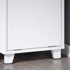 SoBuy BZR146-W Meuble Bas de Salle de Bain, Armoire de Rangement Salle de Bain, Meuble Demi-Colonne sur Pied, Placard WC Étroit avec 1 Panier à Linge, Blanc, 35x30x105cm