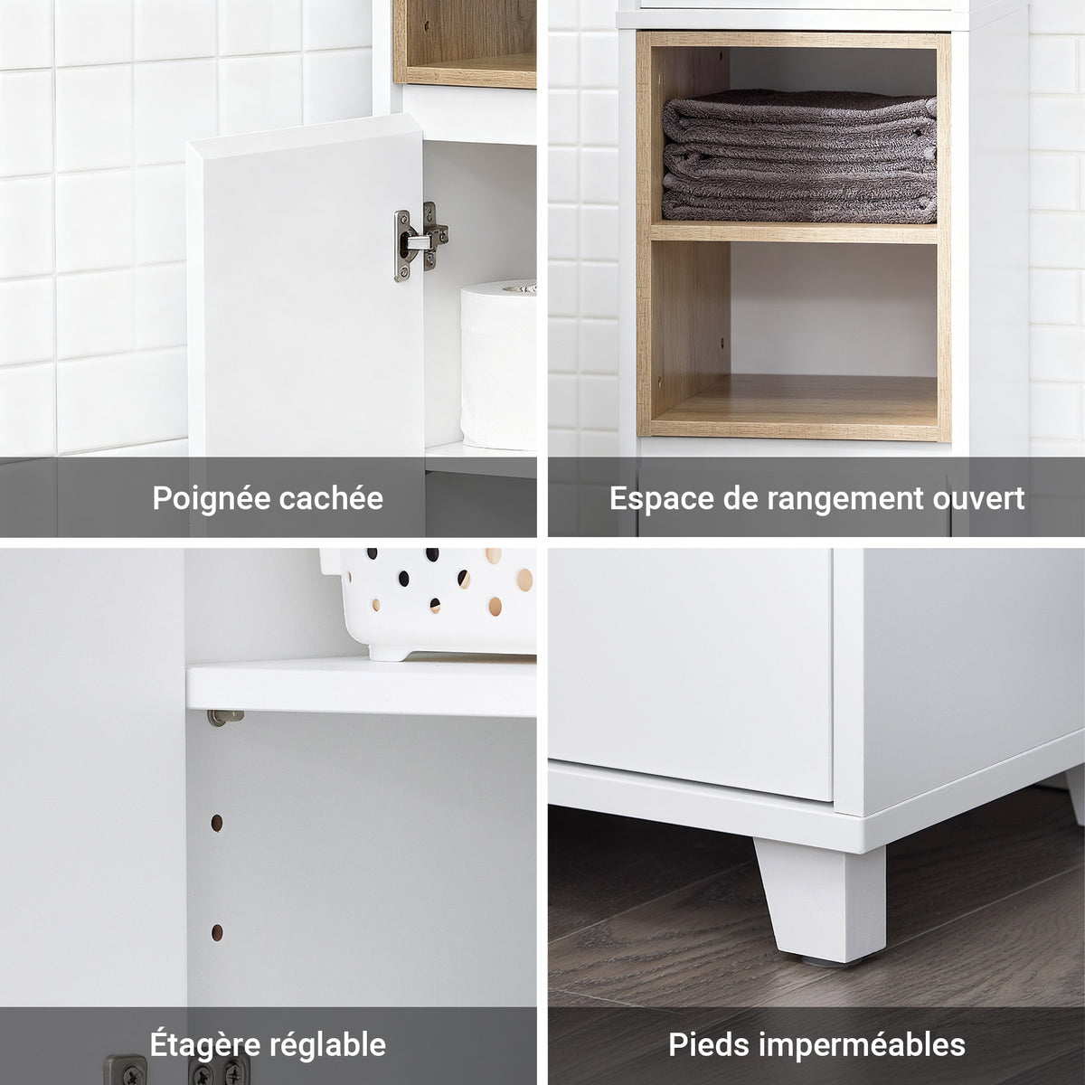 SoBuy BZR147-W Colonne de Salle de Bain 170 cm – Blanc