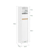 SoBuy BZR151-W Meuble de Salle de Bain pour Espaces Étroits - Armoire Meuble de Rangement Compact avec Étagère Réglable et Tiroir, pour Salle de Bain - Meuble Toilette en Bois, Blanc, 20x20x96 cm