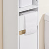 SoBuy BZR151-W Meuble de Salle de Bain pour Espaces Étroits - Armoire Meuble de Rangement Compact avec Étagère Réglable et Tiroir, pour Salle de Bain - Meuble Toilette en Bois, Blanc, 20x20x96 cm