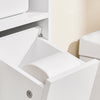 SoBuy BZR151-W Meuble de Salle de Bain pour Espaces Étroits - Armoire Meuble de Rangement Compact avec Étagère Réglable et Tiroir, pour Salle de Bain - Meuble Toilette en Bois, Blanc, 20x20x96 cm