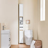 SoBuy BZR151-W Meuble de Salle de Bain pour Espaces Étroits - Armoire Meuble de Rangement Compact avec Étagère Réglable et Tiroir, pour Salle de Bain - Meuble Toilette en Bois, Blanc, 20x20x96 cm