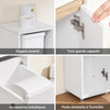 SoBuy BZR151-W Meuble de Salle de Bain pour Espaces Étroits - Armoire Meuble de Rangement Compact avec Étagère Réglable et Tiroir, pour Salle de Bain - Meuble Toilette en Bois, Blanc, 20x20x96 cm