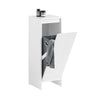 SoBuy BZR154-W Petit Meuble Salle de Bain avec Panier à Linge – Meuble WC Rangement 30x30x87 cm avec Porte Abattante, Design Moderne Blanc, Idéal pour Buanderie