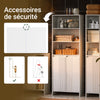 SoBuy BZR155-W Meuble Colonne Salle de Bain avec Panier à Linge – Armoire Haute Étroit avec Portes et Étagères Ouvertes – Meuble Rangement WC Blanc 60x30x171cm