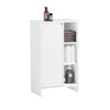 SoBuy BZR156-W Meuble Salle de Bain avec Panier à Linge – Colonne Rangement WC étroite avec Porte Abattante et Étagères Ouvertes, 86x50x30cm, Blanc
