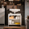 SoBuy BZR157-W Meuble sous Lavabo Salle de Bain Meuble de Rangement avec Étagères Ajustables, Résistant à l'Humidité, Idéal pour Petites Salles de Bain, Blanc, MDF 60x61x30cm