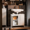 SoBuy BZR157-W Meuble sous Lavabo Salle de Bain Meuble de Rangement avec Étagères Ajustables, Résistant à l'Humidité, Idéal pour Petites Salles de Bain, Blanc, MDF 60x61x30cm