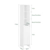 SoBuy BZR158-W Meuble Salle de Bain avec Panier à Linge Colonne Salle de Bbain Armoire Haute Étroite en MDF Blanc avec Étagères Réglables, Rangement Ouvert Parfait pour Petit Espace 30x170x30 cm
