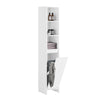 SoBuy BZR158-W Meuble Salle de Bain avec Panier à Linge Colonne Salle de Bbain Armoire Haute Étroite en MDF Blanc avec Étagères Réglables, Rangement Ouvert Parfait pour Petit Espace 30x170x30 cm