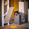 SoBuy BZR158-W Meuble Salle de Bain avec Panier à Linge Colonne Salle de Bbain Armoire Haute Étroite en MDF Blanc avec Étagères Réglables, Rangement Ouvert Parfait pour Petit Espace 30x170x30 cm
