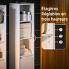 SoBuy BZR158-W Meuble Salle de Bain avec Panier à Linge Colonne Salle de Bbain Armoire Haute Étroite en MDF Blanc avec Étagères Réglables, Rangement Ouvert Parfait pour Petit Espace 30x170x30 cm