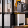 SoBuy BZR158-W Meuble Salle de Bain avec Panier à Linge Colonne Salle de Bbain Armoire Haute Étroite en MDF Blanc avec Étagères Réglables, Rangement Ouvert Parfait pour Petit Espace 30x170x30 cm