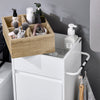 SoBuy BZR159-W Armoire à Linge Meuble Bas avec 4 Petits Compartiments Ouverts et 1 Panier à Linge Amovible