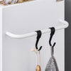 SoBuy BZR159-W Armoire à Linge Meuble Bas avec 4 Petits Compartiments Ouverts et 1 Panier à Linge Amovible
