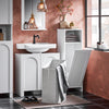 SoBuy BZR161-W Meuble Salle de Bain avec Panier à Linge Armoire de Salle de Bain avec Sac Amovible & Pieds protégés par Silicone Meuble buanderie Compact pour WC invités, Blanc 30x97x30cm