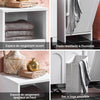 SoBuy BZR161-W Meuble Salle de Bain avec Panier à Linge Armoire de Salle de Bain avec Sac Amovible & Pieds protégés par Silicone Meuble buanderie Compact pour WC invités, Blanc 30x97x30cm