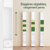 SoBuy BZR167-GW Meuble Colonne Salle de Bain, Armoire de Rangement Placard de Rangement Étroite, 1 Tiroir, 2 Portes et 5 Compartiments Ouverts, Étagères Réglables, Blanc Brillant, 20x20x180 cm