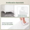 SoBuy BZR167-GW Meuble Colonne Salle de Bain, Armoire de Rangement Placard de Rangement Étroite, 1 Tiroir, 2 Portes et 5 Compartiments Ouverts, Étagères Réglables, Blanc Brillant, 20x20x180 cm
