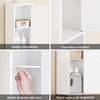 SoBuy BZR167-GW Meuble Colonne Salle de Bain, Armoire de Rangement Placard de Rangement Étroite, 1 Tiroir, 2 Portes et 5 Compartiments Ouverts, Étagères Réglables, Blanc Brillant, 20x20x180 cm