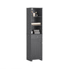 SoBuy BZR17-DG Colonne Salle de Bain Meuble Salle de Bain Rangement avec Armoire et 3 Étagères Ouvertes, Petit Meuble Compact avec 1 Tiroir pour WC, Chambre 40x161x35 cm