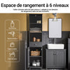 SoBuy BZR17-DG Colonne Salle de Bain Meuble Salle de Bain Rangement avec Armoire et 3 Étagères Ouvertes, Petit Meuble Compact avec 1 Tiroir pour WC, Chambre 40x161x35 cm