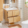 SoBuy BZR172-N Meuble sous Lavabo avec Deux tiroirs Meuble de RangementMeuble avec lavabo en céramique