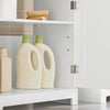 SoBuy BZR18-W Meuble sous lavabo Salle de Bain –Meuble sous Vasque avec Portes et étagère réglable – Meuble de Rangement de Salle de Bain Compact en MDF, Blanc, 60x60x29cm