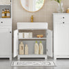 SoBuy BZR18-W Meuble sous lavabo Salle de Bain –Meuble sous Vasque avec Portes et étagère réglable – Meuble de Rangement de Salle de Bain Compact en MDF, Blanc, 60x60x29cm