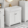 SoBuy BZR18-W Meuble sous lavabo Salle de Bain –Meuble sous Vasque avec Portes et étagère réglable – Meuble de Rangement de Salle de Bain Compact en MDF, Blanc, 60x60x29cm