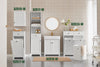 SoBuy BZR18-W Meuble sous lavabo Salle de Bain –Meuble sous Vasque avec Portes et étagère réglable – Meuble de Rangement de Salle de Bain Compact en MDF, Blanc, 60x60x29cm