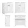 SoBuy BZR18-W Meuble sous lavabo Salle de Bain –Meuble sous Vasque avec Portes et étagère réglable – Meuble de Rangement de Salle de Bain Compact en MDF, Blanc, 60x60x29cm